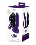 Vedo Diki Vibrating Dildo W- Harness Deep Purple