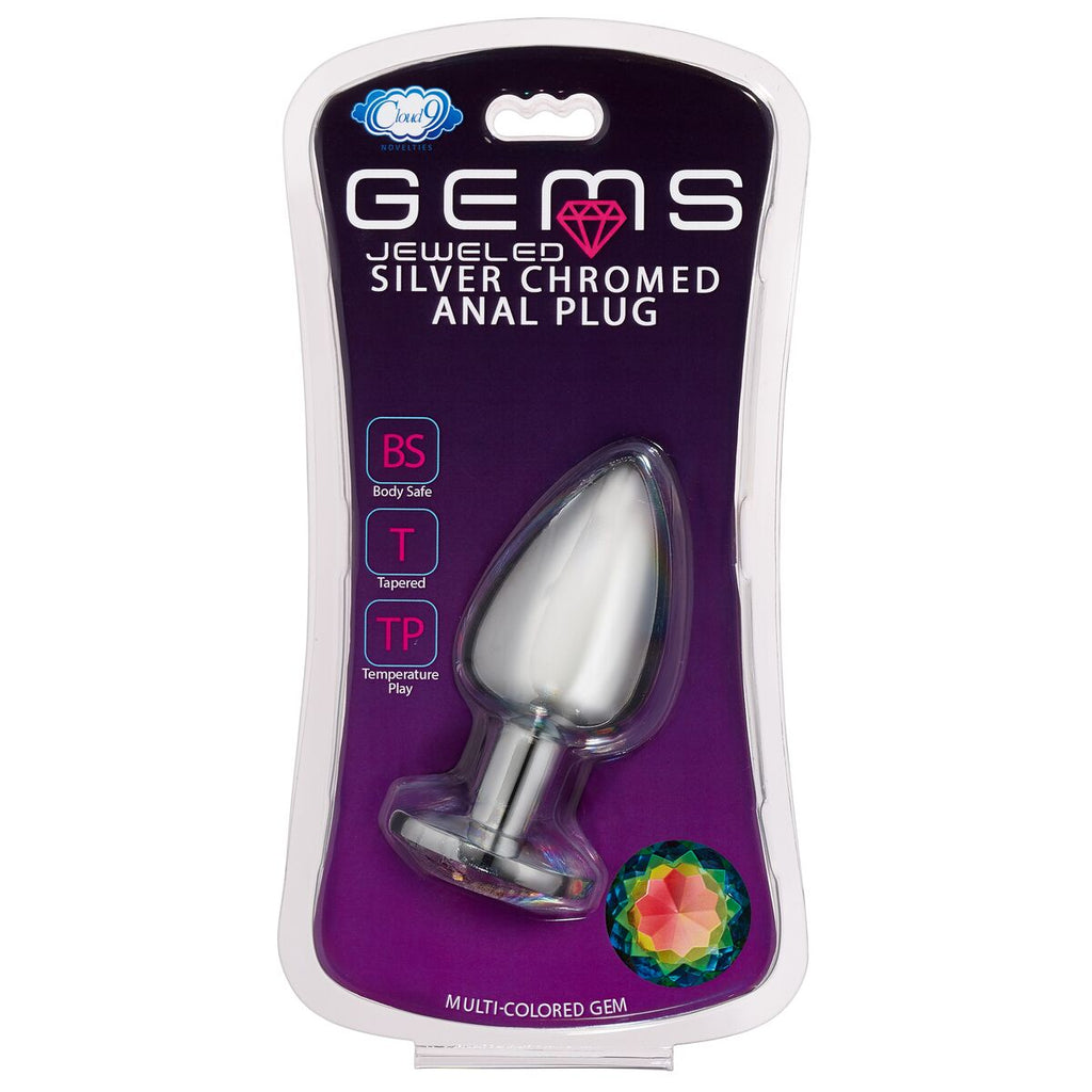 Cloud 9 Gems Silver Chromed Anal Plug Large - iVenuss