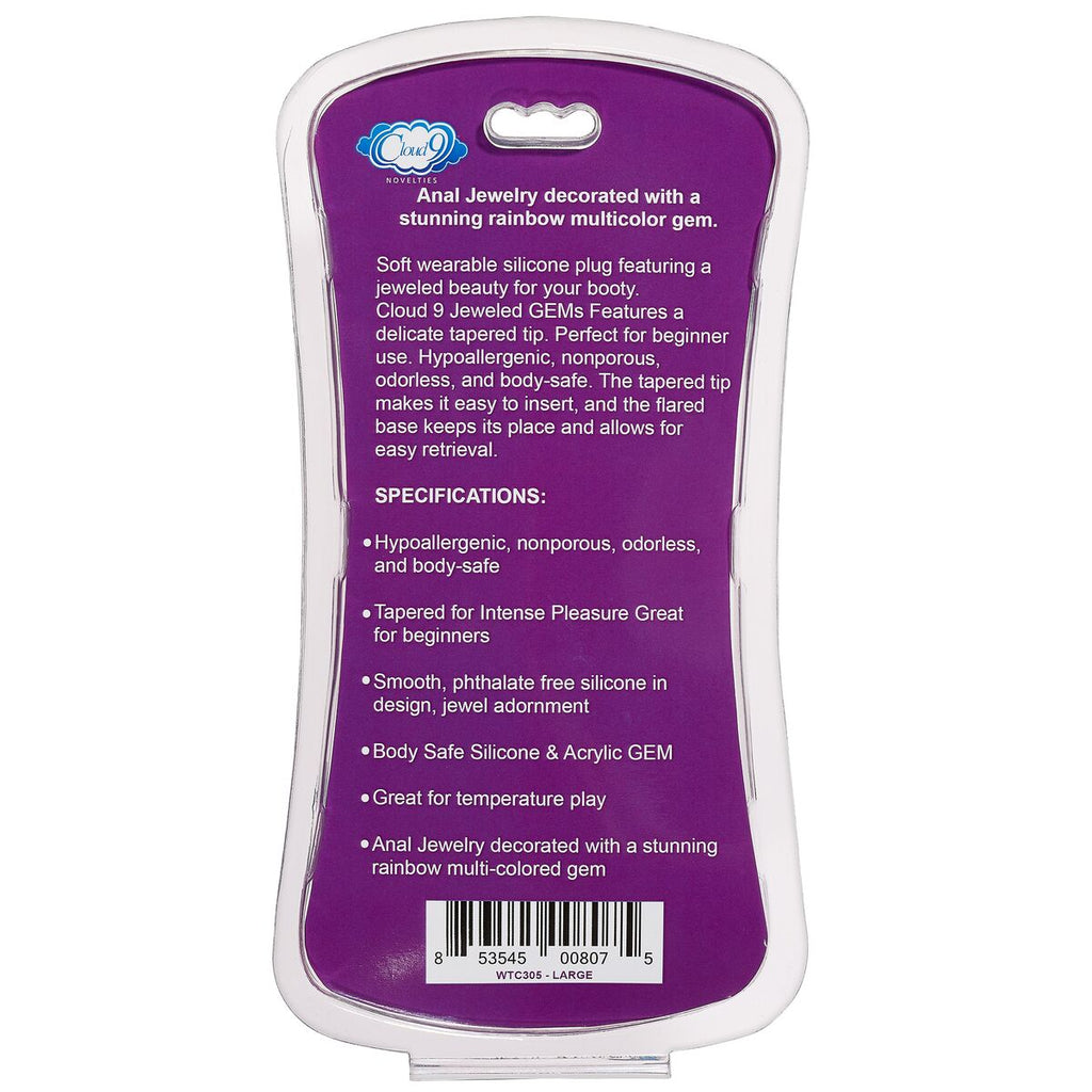 Cloud 9 Gems Black Silicone Anal Plug Large - iVenuss