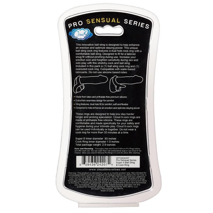 Pro Sensual Silicone Super 8 Ring & Tie Sling 2 Pack - iVenuss