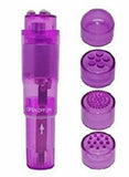 (bulk) Cloud 9 Novelties Mini Massager Pocket Rocket Purple W- 4 Attachments
