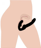 Strap U Revolver Strapless Strap On Dildo Black - iVenuss