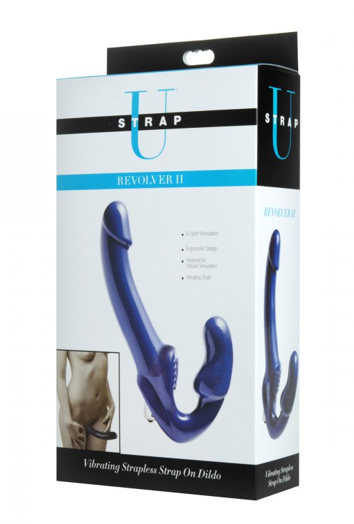 Strap U Revolver Strapless Strap On Dildo Blue - iVenuss