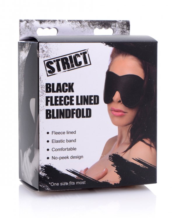 Strict Black Fleece Lined Blindfold - iVenuss