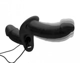 Strap U Power Pegger Silicone Vibrating Double Pleasure Dildo With Harness Black - iVenuss