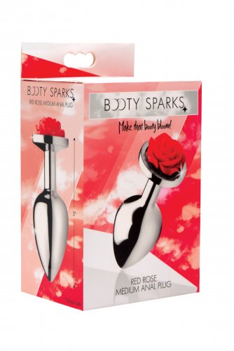Booty Sparks Red Rose Medium Anal Plug - iVenuss