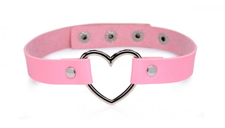 Master Series Dark Heart Chrome Heart Pink Choker - iVenuss