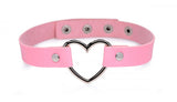 Master Series Dark Heart Chrome Heart Pink Choker - iVenuss