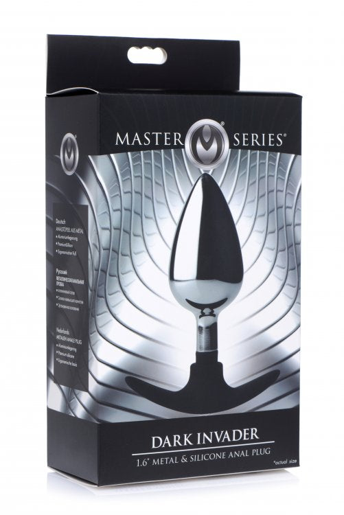 Master Series Dark Invader Metal & Silicone Anal Plug Large - iVenuss