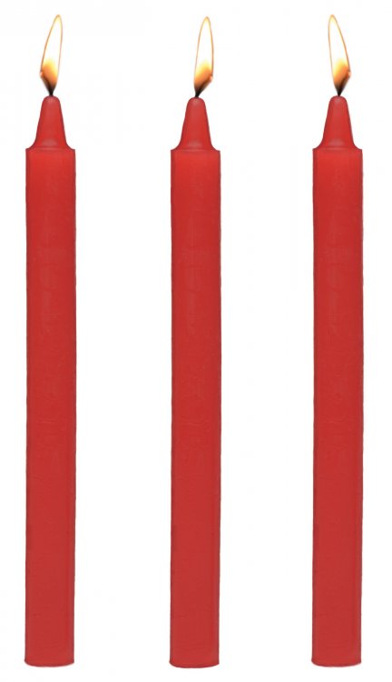 Master Series Fire Sticks Fetish Drip Candle Set Of 3 Red - iVenuss