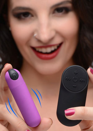Bang! Vibrating Bullet W- Remote Control Purple