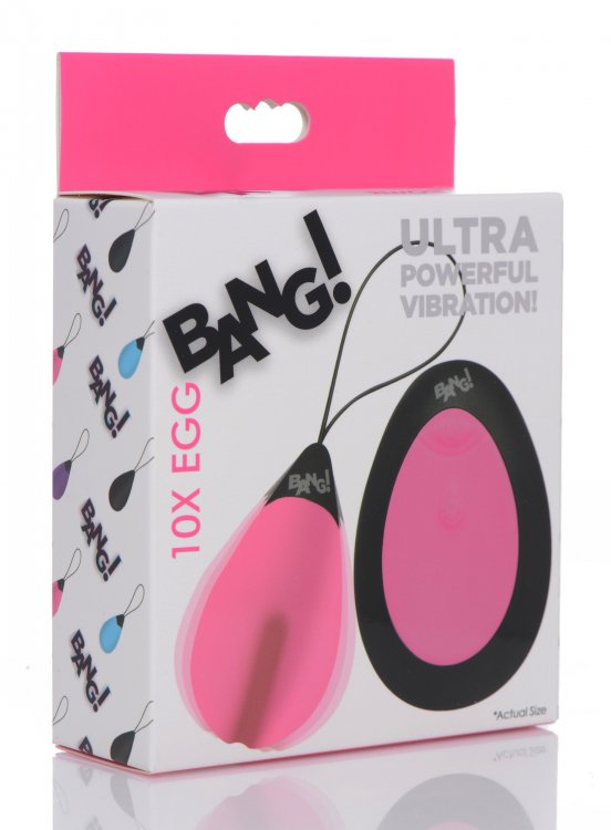 Bang! 10x Vibrating Silicone Egg W- Remote Pink