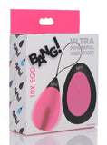Bang! 10x Vibrating Silicone Egg W- Remote Pink