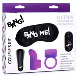Bang! Couples Love Ring Finger Vibe Bullet & Blindfold Kit Purple