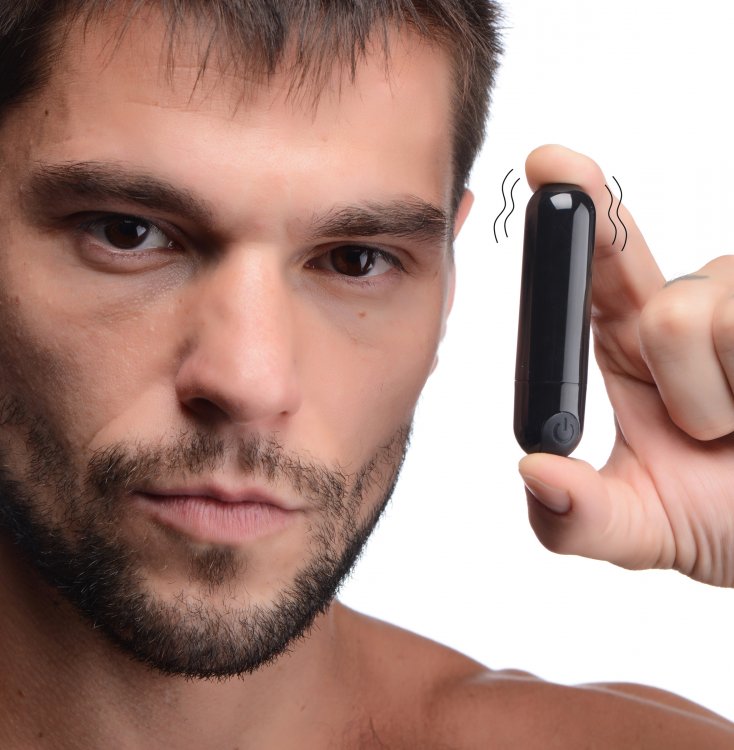 Bang! 10x Vibrating Metallic Bullet Black (out Mid Sep)