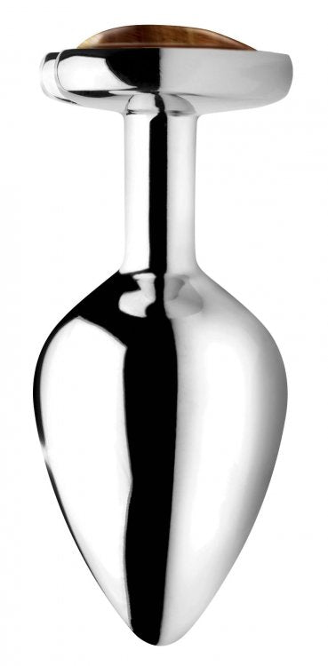 Booty Sparks Gemstones Medium Heart Anal Plug Tiger Eye