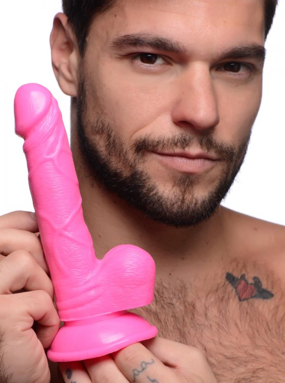 Pop 6.5in Dildo W- Balls Pink