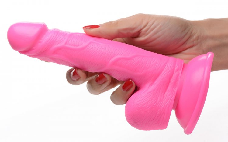 Pop 6.5in Dildo W- Balls Pink
