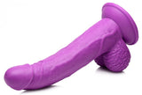 Pop 7.5in Dildo W- Balls Purple