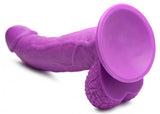 Pop 7.5in Dildo W- Balls Purple