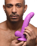 Pop 7.5in Dildo W- Balls Purple