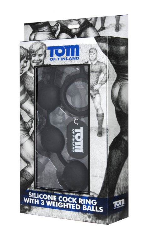 Tom Of Finland Silicone Cock Ring W-3 Weighted Balls - iVenuss
