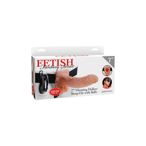 Fetish Fantasy 7 Vibrating Hollow Strap On W-balls Flesh "