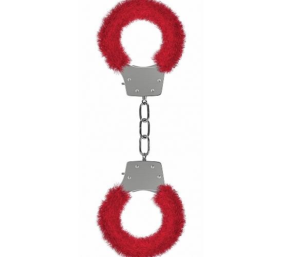 Pleasure Handcuffs Furry Red