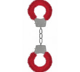 Pleasure Handcuffs Furry Red