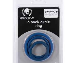 Nitrile Cock Ring Set-blue