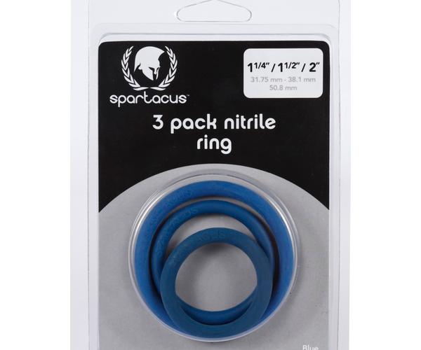 Nitrile Cock Ring Set-blue