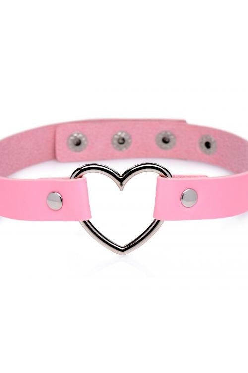 Master Series Dark Heart Chrome Heart Pink Choker