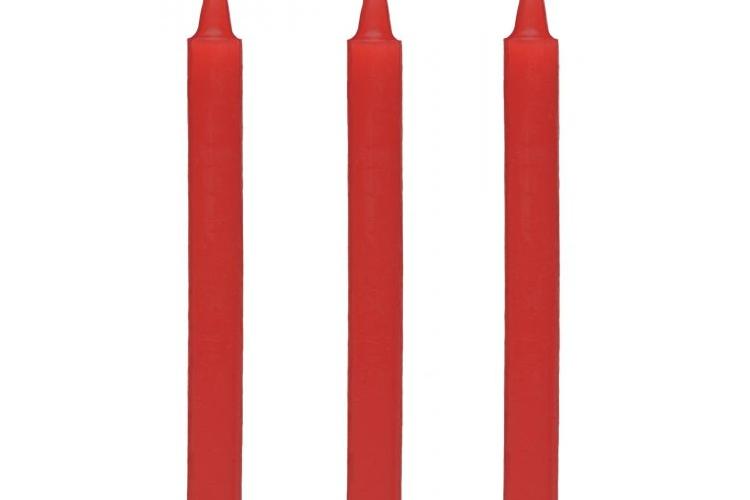 Master Series Fire Sticks Fetish Drip Candle Set Of 3 Red