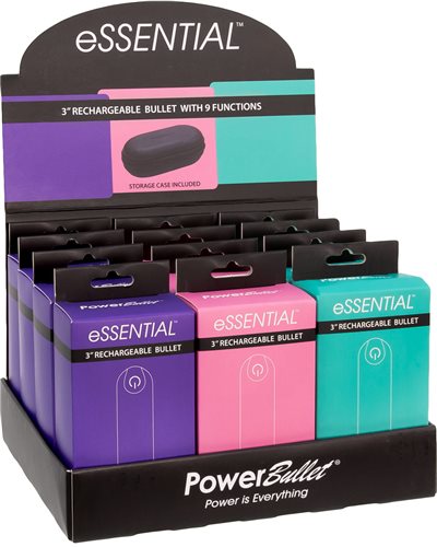 Power Bullet Essential 3.5in Rechargeable Bullet 12pc Display - iVenuss