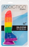 Addiction 100% Silicone Justin 8 Rainbow " - iVenuss