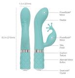 Pillow Talk Kinky Clitoral W- Swarovski Crystal Teal - iVenuss