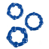 Stay Hard Beaded Cockrings 3pc Set Blue - iVenuss
