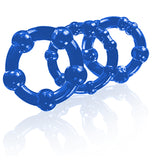 Stay Hard Beaded Cockrings 3pc Set Blue - iVenuss