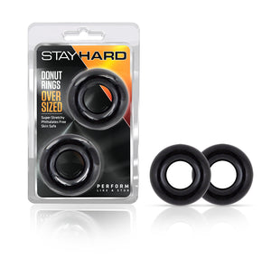 Stay Hard Donut Rings Oversized Black - iVenuss