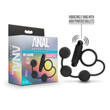 Anal Adventures Platinum Anal Beads W- Vibrating C Ring