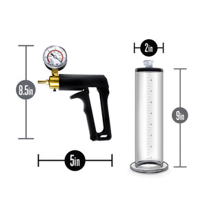 Performance Vx7 Vacuum Penis Pump W- Brass Trigger & Pressure Gauge Clear - iVenuss