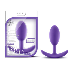 Luxe Wearable Vibra Slim Plug Medium Purple - iVenuss