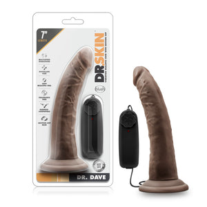 Dr. Skin Dr. Dave 7in Vibrating Cock W- Suction Cup Chocolate - iVenuss