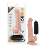 Dr. Skin Dr. Tim 7.5in Vibrating Cock W- Suction Cup Vanilla - iVenuss
