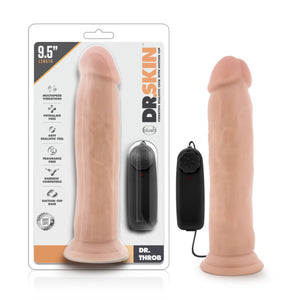 Dr. Skin Dr. Throb 9.5in Vibrating Cock W- Suction Cup Vanilla - iVenuss