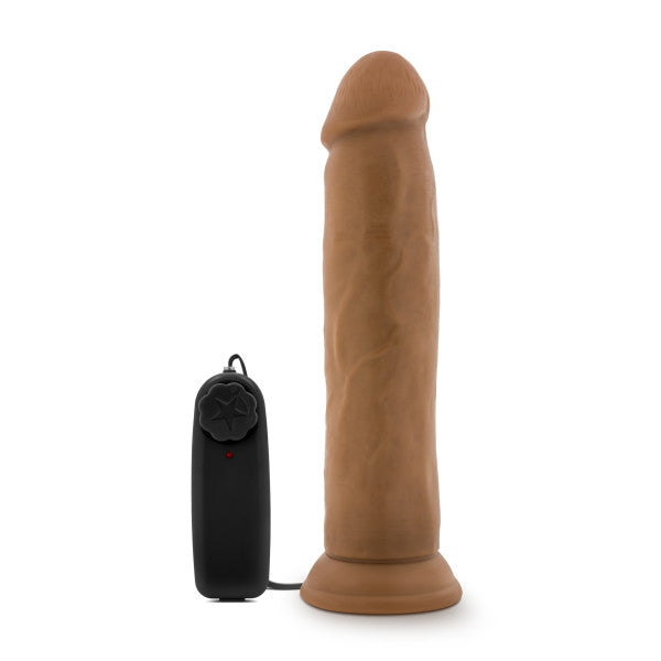 Dr. Skin Dr. Throb 9.5in Mocha Vibrating Cock W- Suction Cup - iVenuss