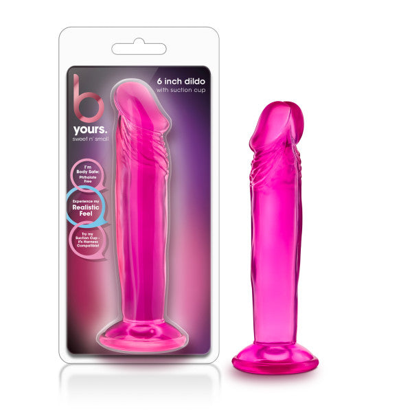 B Yours Sweet N Small 6in Dildo W- Suction Cup Pink - iVenuss