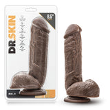 Dr. Skin Mr. D 8.5in Dildo W- Suction Cup Chocolate