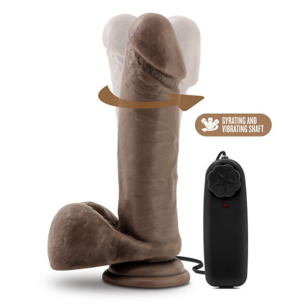 X5 Plus 8in Gyrating Vibrating Cock Chocolate - iVenuss