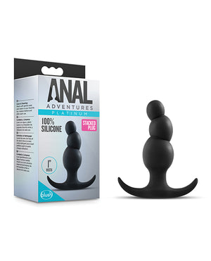 Anal Adventures Platinum Stacked Plug Black - iVenuss